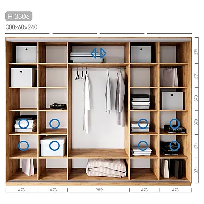 Мебель Шафа-купе Новатор H-3306-1