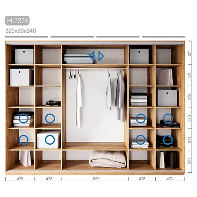 Мебель Шафа-купе Новатор H-3326-1