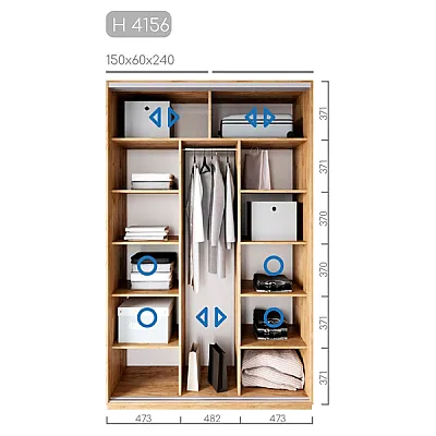Мебель Шафа-купе Новатор H-4156-1