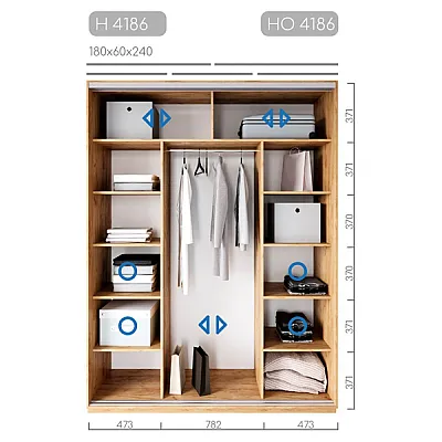 Мебель Шафа-купе Новатор H-4186-1