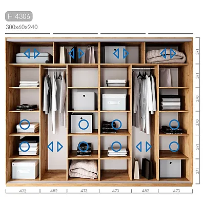 Мебель Шафа-купе Новатор H-4306-1