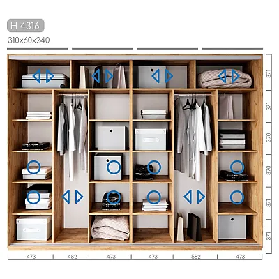 Мебель Шкаф-купе Новатор H-4316-1