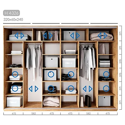 Мебель Шкаф-купе Новатор H-4326-1