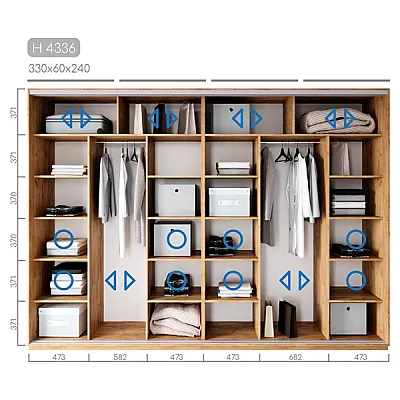 Мебель Шкаф-купе Новатор H-4336-1