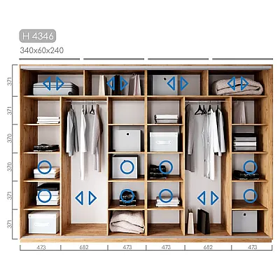 Мебель Шкаф-купе Новатор H-4346-1