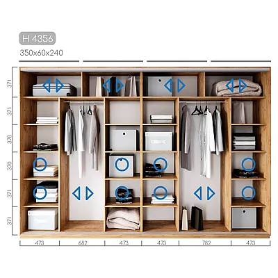 Мебель Шкаф-купе Новатор H-4356-1