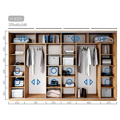 Мебель Шкаф-купе Новатор H-4376-1