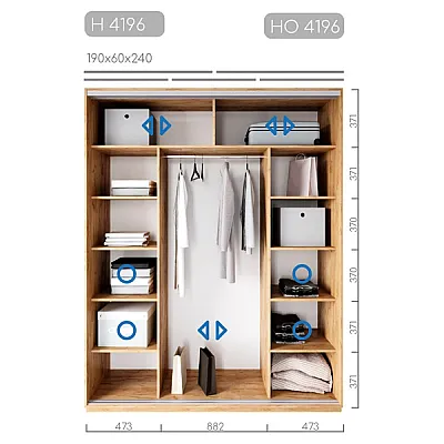 Мебель Шафа-купе Новатор HО-4196-1