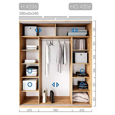 Мебель Шафа-купе Новатор HО-4206-1