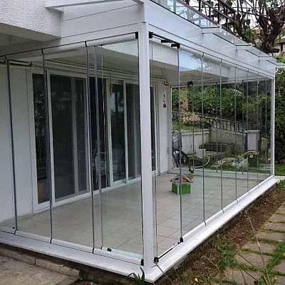 Безрамное остекление (гармошка) Schüco под ключ-0