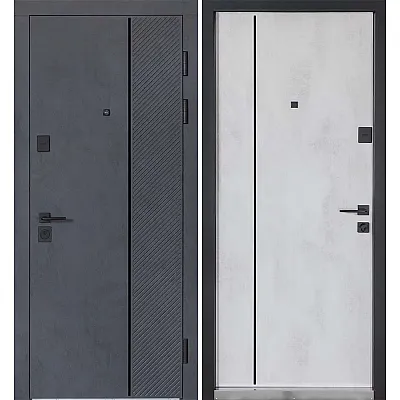 Вхідні Двері B-606 Модель 580/543 Бетон антрацит/Оксид білий Булат-0