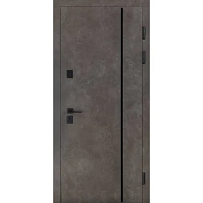 Вхідні Двері Термоультра (квадро) Securemme 546/607 Роксі антрацит/Біла шагрень дзеркало Булат-1