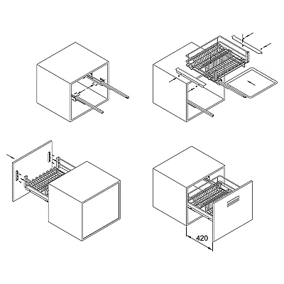 Нижня сушарка для посуду висувна Willow 600мм , графіт Muller-1
