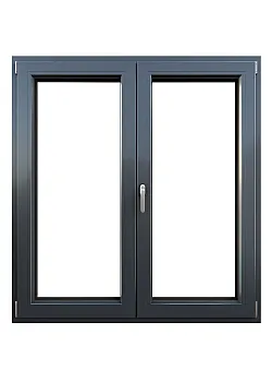 Алюминиевое окно KMD 70 двухстворчатое с поворотно-откидной створкой 1300 x 1300 мм