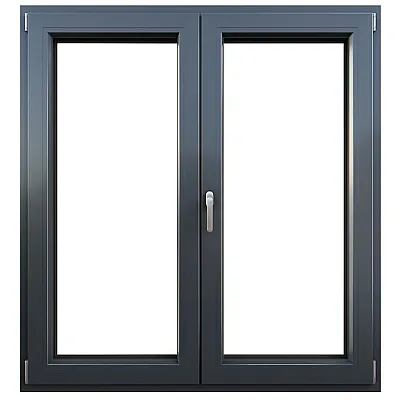 Алюминиевое окно KMD 70 двухстворчатое с поворотно-откидной створкой 1500 x 1400 мм-0