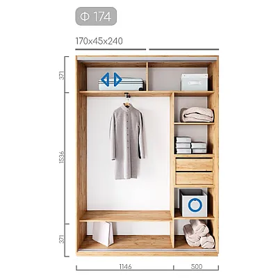 Мебель Шафа-купе Фаворит Ф-174-1