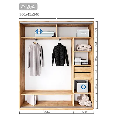 Мебель Шафа-купе Фаворит Ф-204-1