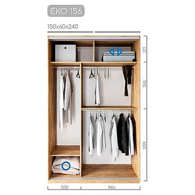 Мебель Шафа-купе ЕКО-156-1