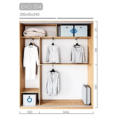 Мебель Шафа-купе ЕКО-204-1