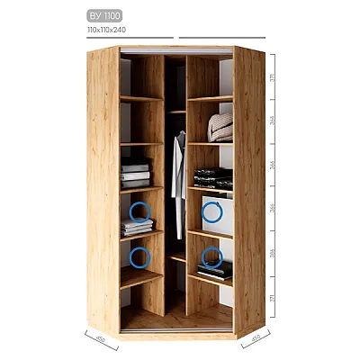 Мебель Шкаф-купе Виват BУ-1100-0