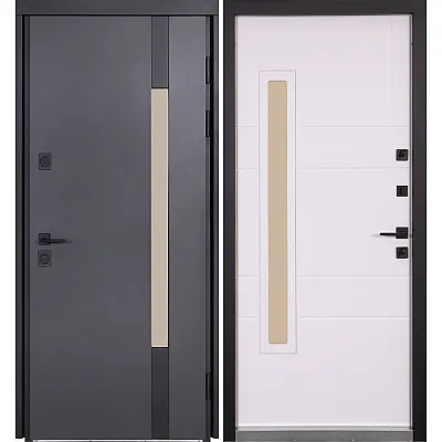 Вхідні Двері COTTAGE 705/431 Metalic anthracite/Вулична Білий Атласний-0
