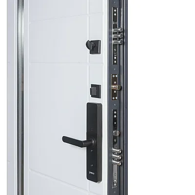 Вхідні Двері Термо Хаус Електро 705/431 Антрацит темний/Вулична Білий атласний-1