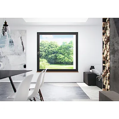 Алюминиевое окно Schuco AWS 50.NI без теплоизоляции глухое 1000*1500 мм-0