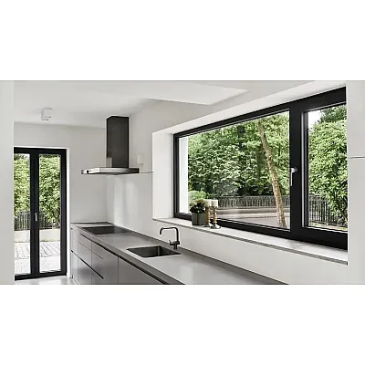 Алюминиевое окно Schuco AWS 50.NI без теплоизоляции глухое 1200*800 мм-0