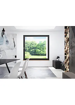 Алюминиевое окно Schüco AWS 90.SI+ с повышенной теплоизоляцией панорамное глухое 2200*2400 мм