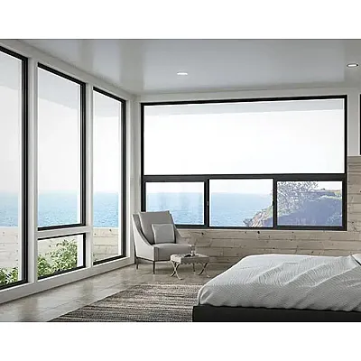 Алюминиевое окно Schüco AWS 90.SI+ с повышенной теплоизоляцией панорамное глухое 2200*3000 мм-0