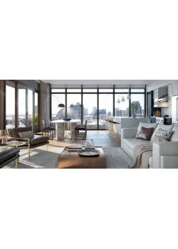 Алюминиевое окно Schüco AWS 75.SI + с повышенной теплоизоляцией панорамное глухое 1000*2200 мм чорный матовый RAL 9005