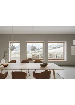 Алюминиевое окно Schüco AWS 75.SI + с повышенной теплоизоляцией панорамное глухое 1200*2400 мм чорный матовый RAL 9005