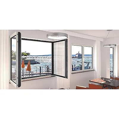 Алюмінієве вікно Schüco AWS 75.SI + з підвищеною теплоізоляцією панорамне глухе 2000*2500 мм-0