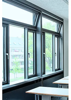 Алюмінієве вікно Schüco AWS 90.SI+ з підвищеною теплоізоляцією панорамне глухе 2000*2500 мм антрацит