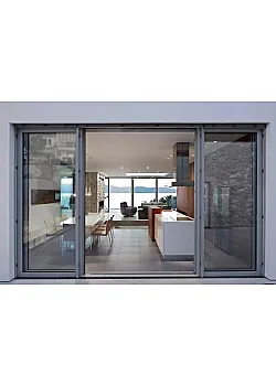 Алюминиевая подъемно-раздвижная система Schüco ASE 60 с теплоизоляцией 3000*2400 антрацит RAL 7016