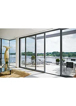 Алюминиевая параллельно раздвижная система Schüco ASE 70.HI с теплоизоляцией 2000*1500