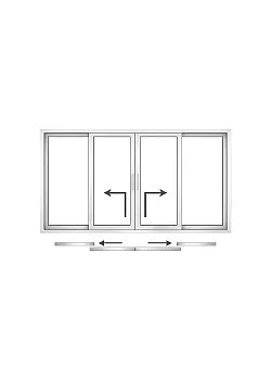 Алюминиевая подъемно-раздвижная система Schüco ASE 70.HI с теплоизоляцией 3200*1800