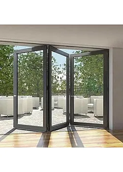 Алюминиевая складная раздвижная система (гармошка) Schüco ASS 70 FD с теплоизоляцией 2600*1800