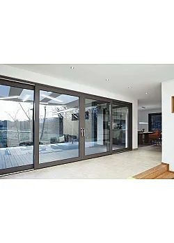 Алюминиевая складная раздвижная система (гармошка) Schüco ASS 70 FD с теплоизоляцией 2550*2000