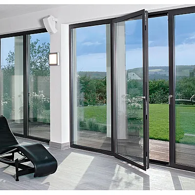 Алюминиевая складная раздвижная система (гармошка) Schüco ASS 70 FD с теплоизоляцией 2700*1900-0