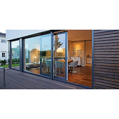 Алюминиевая складная раздвижная система (гармошка) Schüco ASS 70 FD с теплоизоляцией 3200*2000-0