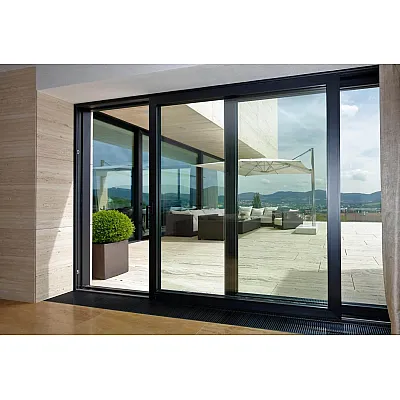 Алюминиевая складная раздвижная система (гармошка) Schüco ASS 70 FD с теплоизоляцией 4500*1900-0