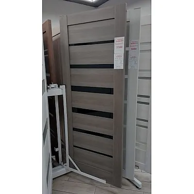 Двері 308NF пекан, скло чорне, полотно 800*2000 мм, Бровари Terminus-0