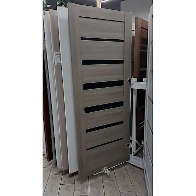 Двері 308NF пекан, скло чорне, полотно 800*2000 мм, Бровари Terminus-1