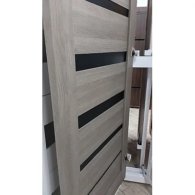 Двері 308NF пекан, скло чорне, полотно 800*2000 мм, Бровари Terminus-2