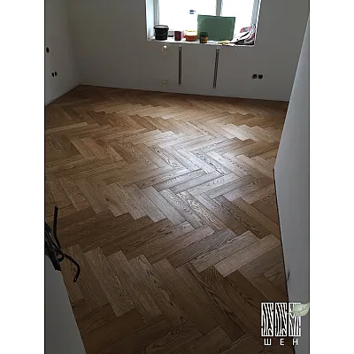 Инженерная доска Шен ДУБ Английская ёлочка 100 мм Натур-0