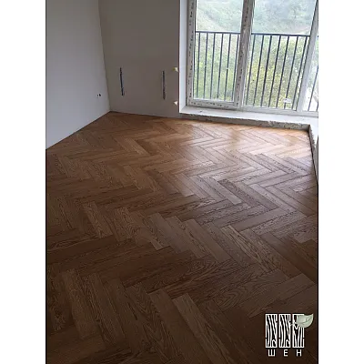 Инженерная доска Шен ДУБ Английская ёлочка 100 мм Натур-1