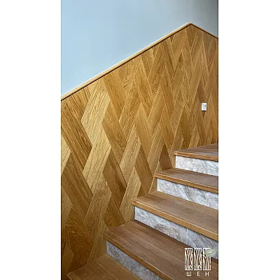 Инженерная доска Шен ДУБ Английская ёлочка 120 мм Селект-0