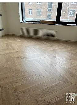 Инженерная доска Шен ДУБ Французская ёлочка 120 мм Натур