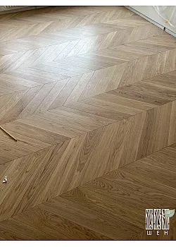 Инженерная доска Шен ДУБ Французская ёлочка 150 мм Натур